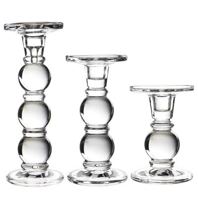 China Classic Clear Glass candle holder for party wedding celebration en venta