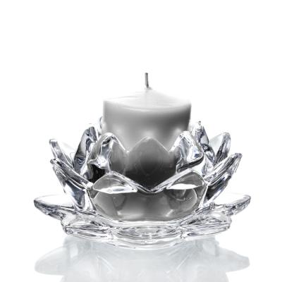 Cina Flowers Candle Holder Lead Free Crystal Glass Clear Creative Party Celebration  Decoration in vendita