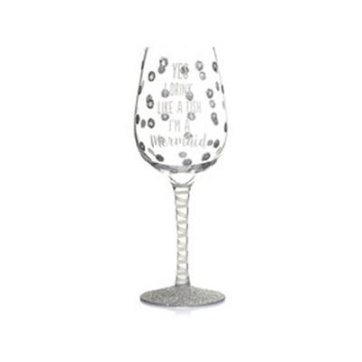 China Custom Pattern Unique Shape 404ml Glitter Polka Dot Stemware Glass Gift zu verkaufen