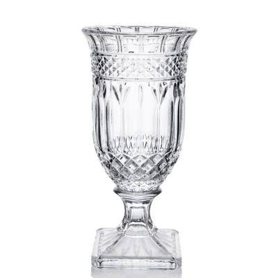 Chine Décoration d'intérieur en verre de vase en verre transparent à Tangson 33cm à vendre