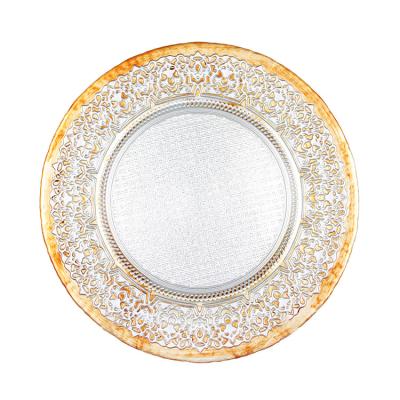 China Customized Pattern 32cm Crystal Serving Dishes For Home Dinnerware for sale