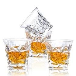 China Stylish 185ml Crystal Whiskey Glass Set , Luxu Whiskey Glasses Heavy Weighted for sale