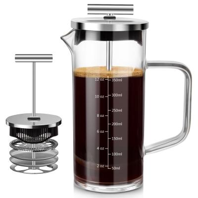 Cina macchinetta del caffè del vetro borosilicato della cristalleria della Camera 1000ml alta una filtrazione di quattro strati in vendita