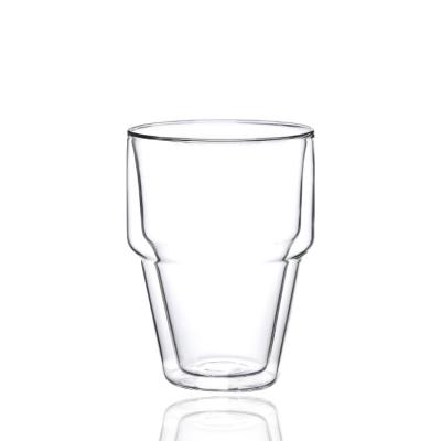 China ODM 323ml Double Walled Insulated Coffee Glass Cups for sale