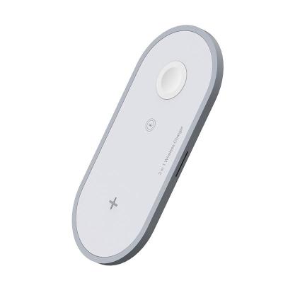 China Portable Qi Tablet Charging Station Mobile Phone 3-in-1 Radio Wireless Charger For Airpods Apple Watch for sale