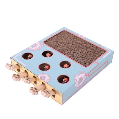 China NEW Automatic 3 in 1 Box Scratcher Cat Stick Cat Hit Gophers Funny Maze Tease Toy Supply Interactive Cat Toy Chase Hunt Mouse Pet Game for sale