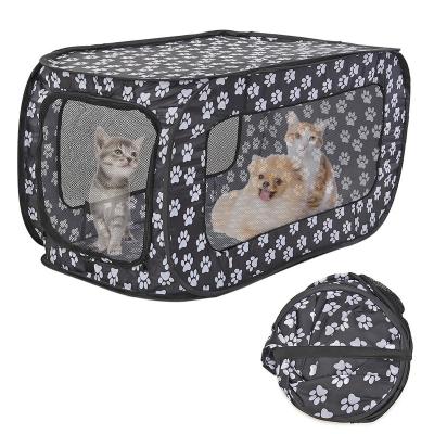 China Rectangular Outdoor Dog Pet Barrier Cage Cat And Dog Travel Breathable Foldable Pet Barrier House Tent Cage for sale