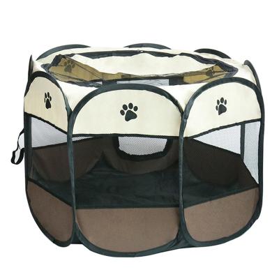 China Stored 2 in 1 Travel Dog House Playpen Multi-function Portable Folding Cage Pet Carrier Bag Outdoor Tent for sale