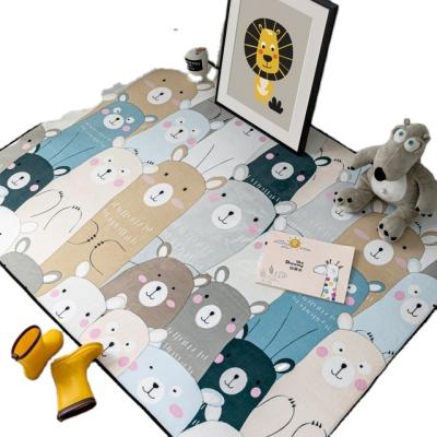 China Washable Children's PVC Animal Puzzle Mat Play Learn For Baby Game Waterproof Bedroom Rug Rectangular Blanket for sale