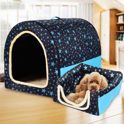 China Large Portable Pet Cat Bed Multifunctional Doghouse Sofa Puppy Pet Kennel Cleaned Breathable Kennel for sale