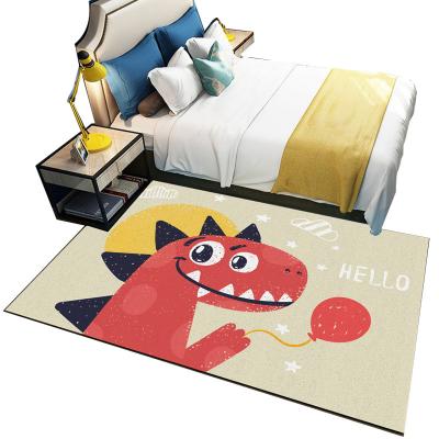 China Cartoon Dinosaur Kids Bedside Area Mat Floor Kids Play Game For Home Living Room Mat Flannel Carpet Anti-Slip Covers for sale