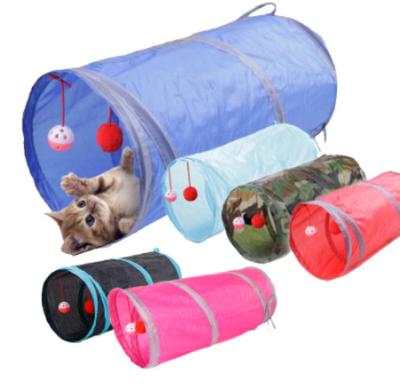 China Viable Inflatable Clear Channel Toy Rolling Puzzle Dome Tent 2 Holes Cat Tunnel Play Ball Kitten Toy For Kitten Cat Interactive Play for sale