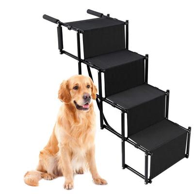 China Cooling Car Dog Steps Pet Folding Stairs Dog Ramp Light Weight Pet Ladder Ramp Dog Stairs for High Beds, Trucks, Cars and SUVs for sale