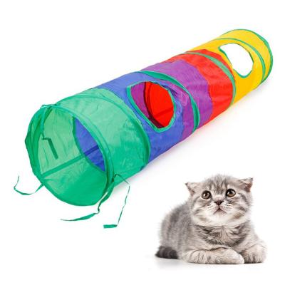 China Cat Tunnel Toys Outdoor Indoor Hanging Training Ball Viable Foldable Pet Cat Tunnel Toys Kitten Rabbit Toys Tubes Cat Tunnel Play Toys Supplies for sale