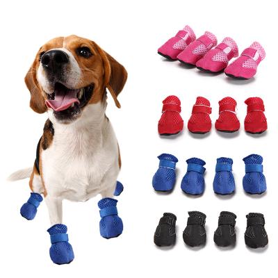 China Stocked Dog Booties Casual Non-Slip Waterproof Sneakers Breathable Dog Shoes Pet Denim Canvas Shoes for sale