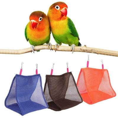 China Triangle Mesh Summer Bird Cages Breathable Stocked Parrots Cage Universal Bed Nest Pet Swing Hammock Small Bird Supplies for sale