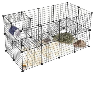 China Training Rabbits Guinea Pig Cage Kitten Space Dogs Puppy Kennel House Breathable Foldable Exercise Fence Iron Pet Puppy Cage for sale