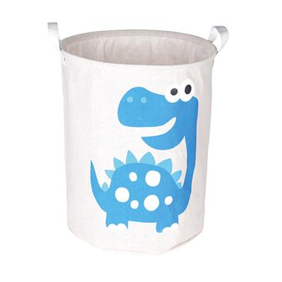 China Transitional Waterproof Collapsible Cartoon Tiger Cotton Linen Toy Storage Cute Laundry Basket Laundry Dirty Bucket for sale