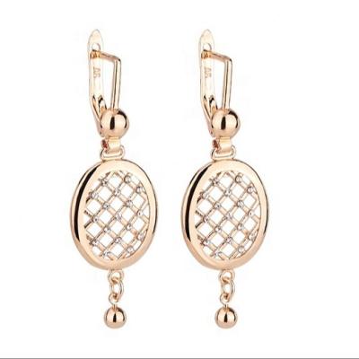 China Others Hot-selling Women's Hollow Zircon Circle Jewelry Copper Earrings for sale