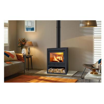 China Modern Household Heating Machine Wooden Decorative Stove Firewood Rack 3 Side Chimney for sale