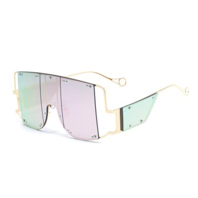 China Fashion Sunglasses Shape Vintage Steampunk Rihanna Sunglasses Women Oversized Metal Glasses Wholesale for sale