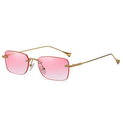 China Wholesale high quality 2021 new fashion vintage fashion steam punk small rimless fashionable custom made cool men sun glass women for sale