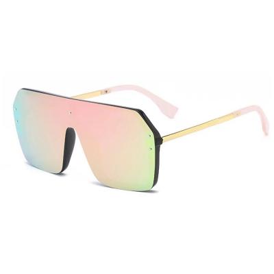 China 2021 high quality fashion sunglasses color sunshade party unique one-piece metal sunglasses for sale