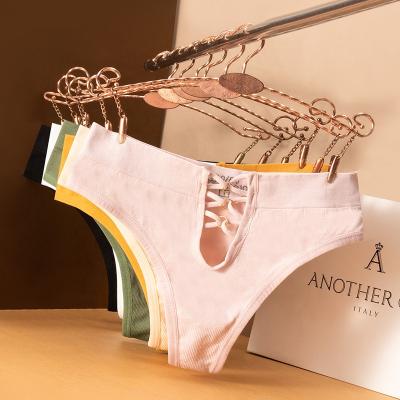 China 5053 high quality sexy mature girls antibacterial antibacterial panties briefs low waist thong ladies hollow out women underwear panties for sale