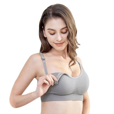 China Wholesale Seamless Maternity Underwear Breathable Front Open Maternity Bra Breastfeeding Breathable 7053 Pregnant Women Plus Size Nursing Bra for sale