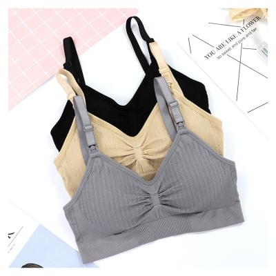 China 7056 Hot Selling Seamless Breathable Women Plus Size Bra Maternity Radio Breathable Maternity Nursing Bras With Protection for sale