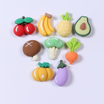 China China Wholesale Resin Eggplant Mushroom Banana Charms Flat-back Resin Cabochons Stickers For Cell DIY for sale