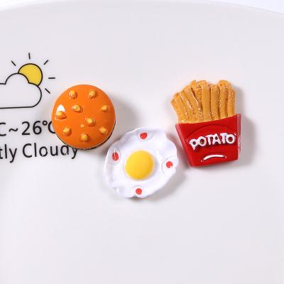 China Wholesale China Resin Simulation Fried Egg Hamburger French Fries Mold For Refrigerator Earring DIY Accessories for sale