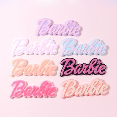 China China Wholesale 6.7*2.8cm Cute Mixed Letter Cabochon Flatback Resin Girl Hair Bow Center Photo Frame Decor Opens Mud Charm DIY for sale