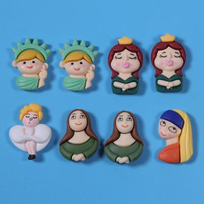 China Classic Scandinavian China Kawaii Cartoon Goddess Figure Resin Flatback Cabochon Mud Charms For Diy Kids Jewelry Accessory for sale