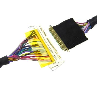 China 1.0mm FI-X30HL electronic custom 30 pin to i-pex twisted pair lvds lcd m12 ups cable assembly for sale