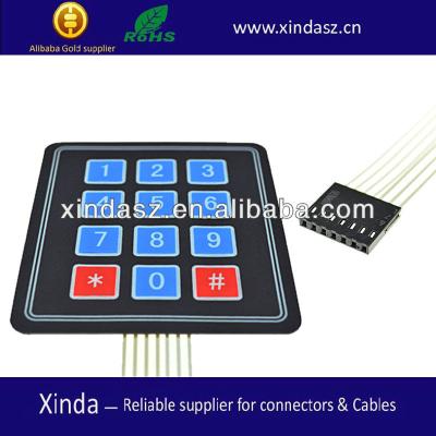 China Custom Calculator Membrane Keypad With 3m Adhesive Embossed Membrane Panel for sale