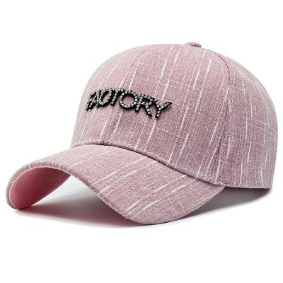 China JOINT Wholesale Unisex 6 Panel Diamond Bars Hat And Cotton Sports Baseball Cap for sale