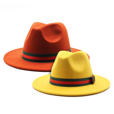 China High Quality New Jazz Winter Character Hat Fashion Men's Wide Brim Felt Hat Men's Wide Brim Hats for sale