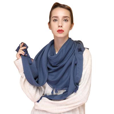 China Wholesale Cotton Fashion Printed Plain Linen Ladies Ethnic Designer Cotton Scarves for sale