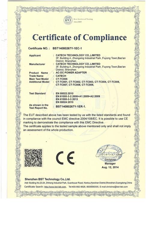 CE - Shenzhen Catech Technology Co., Limited