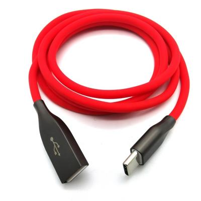 China 2.4A Quick Charging Soft Type C Data Sync Flexible Liquid Silicone USB Cable Quick Charging Soft USB Charging Cable for sale