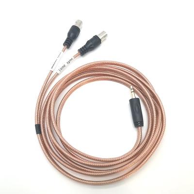 China Stereo Camera 2M 5M 10m 3.5 Male To Dual Female BNC Monitor Decoder Y Audio Cable for sale