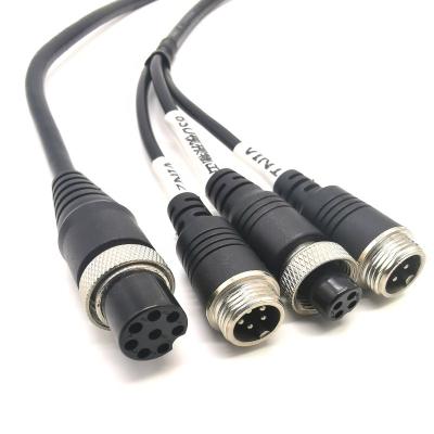 China Waterproof Car M8 M16 M12 Aviator Rear View Extension Cable Aviation CCTV DVR MDVR Camera Video Cable for sale