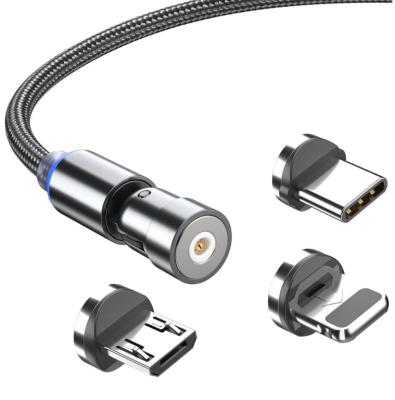 China 540 Degree Usb Cable 3 in 1 Magnetic USB Charging Cable 540 Degree Rotation Magnetic USB Charging Cable for sale