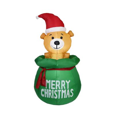 China Giant Inflatable Christmas Bear Decorations Party Halloween Carnival Outdoor Christmas Blow Up Decoration Christmas Bear Gift for sale