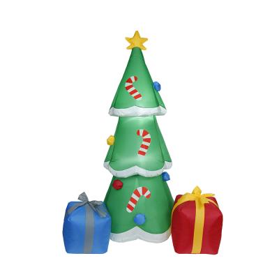 China Giant Inflatable Party Halloween Carnival 180CM Christmas Tree With 3 Gift Wrapped Boxes Perfect For Blow Up Yard Decoration Indoor Outdoor Yard Garden for sale