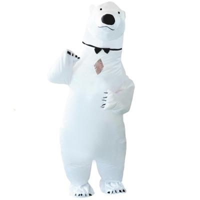 China Wholesale Party Polar Bear Inflatable Costume Explosion Costume Party Game White Fancy Dress Halloween Cosplay Costume for sale