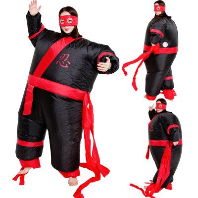 China Adult People Polyester Ninja Costume Game Costume Funny Explosion Cosplay Costume Polyester Inflatable Blow Up Costume With Mini Fan for sale