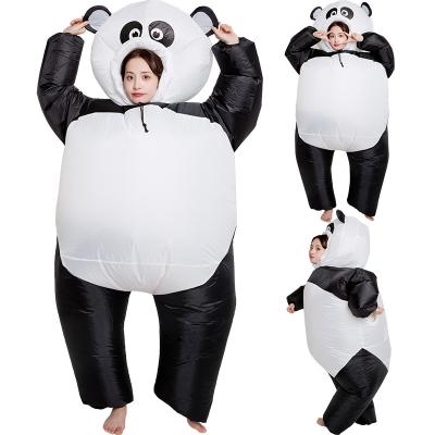 China Inflatable Panda Blow Up Animal Costume Polyester Adults Cosplay Animal Costume For Halloween Christmas for sale