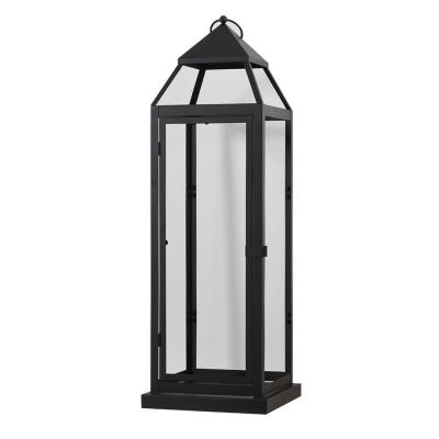 China Romantic Black Candlelight Candle Lantern Set Decorative Lanterns Floor Candle Lantern Outdoor for sale